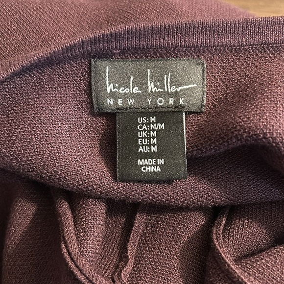 NWT Nicole Miller Knit Sweater Dress Brown Medium - Picture 6 of 7